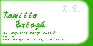 kamillo balogh business card